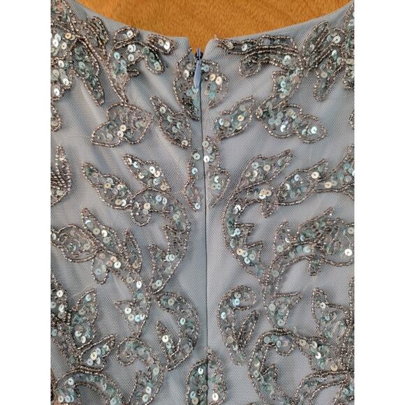 NWT Pissaro Nights Beaded Illusion Taffeta Cocktail Dress Pisarro Nights Sz 6 - Picture 9 of 11